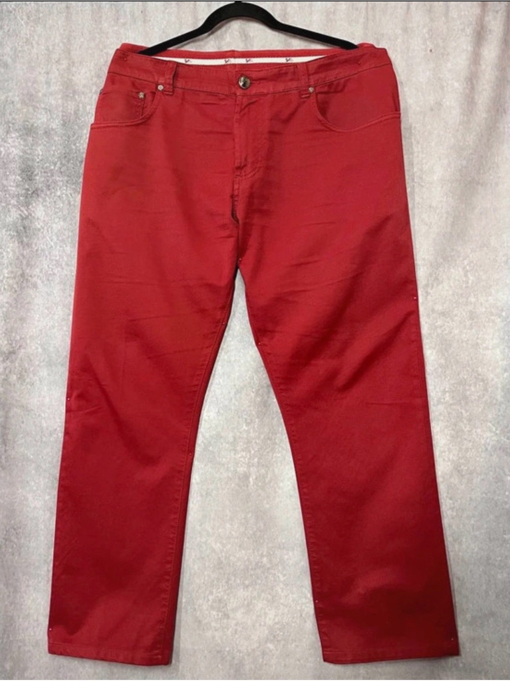 Isaia‎ Napoli Brick Red Stretch Cotton Pants